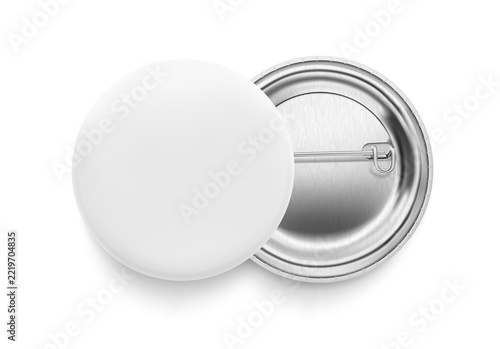 White pin-back button badge mockup. Illustration on transparent background. Ready and simple to use for your design. The mock-up will make the presentation look as realistic.