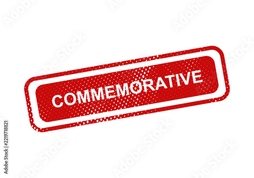 Obraz na plátně Red commemorative rubber stamp with bold text illustration