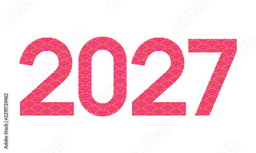 Red vector graphic of the number 2027