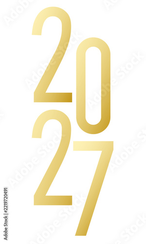 The number 2027 in a gold gradient.