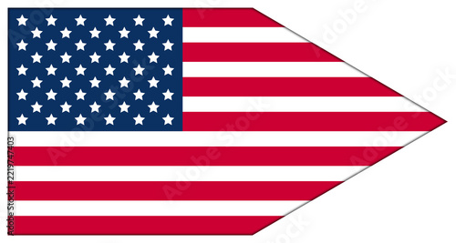 Symbol, As an arrow, flag of the United States of America. The correct colors in RGB.