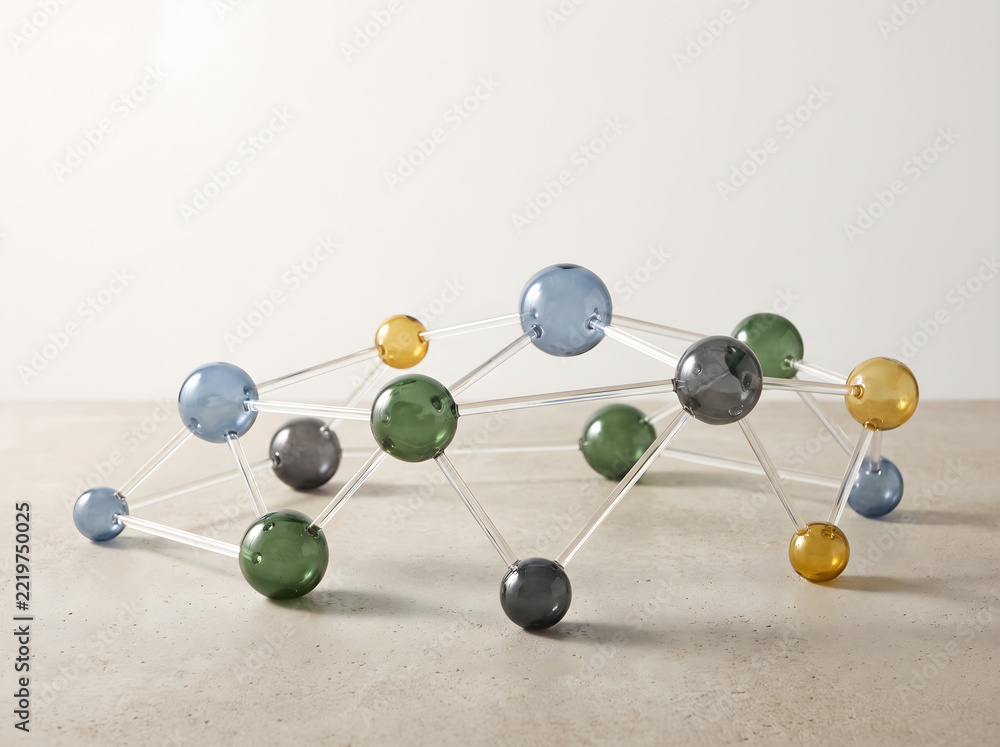 Obraz premium Entrepreneurs collaborating on innovative business network strategy concepts with colorful conceptual structure models