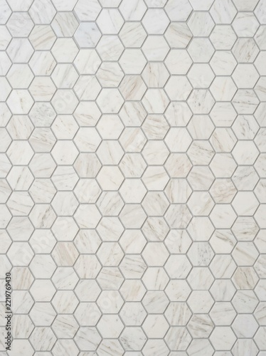 Modern White Marble Hexagon Tile Texture Background for Interior Design and Home Renovation Projects