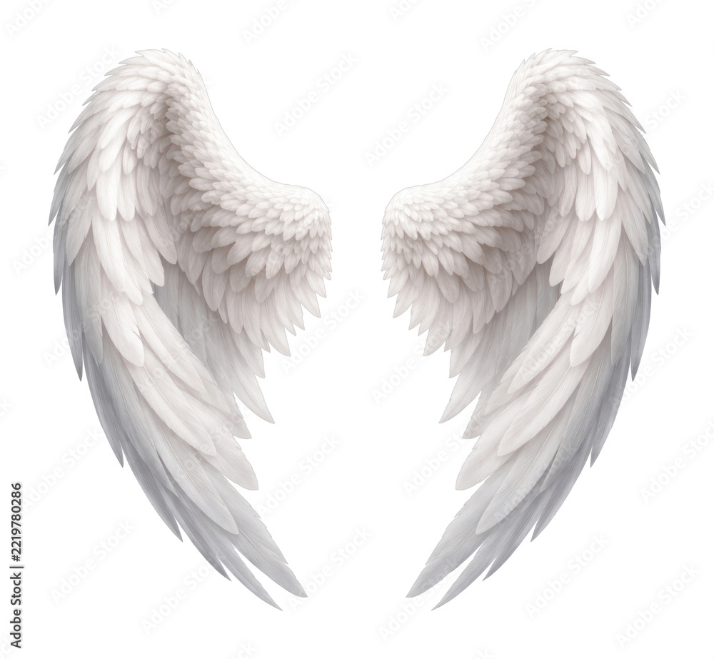 Fototapeta premium PNG Elegant white angel wings illustration.