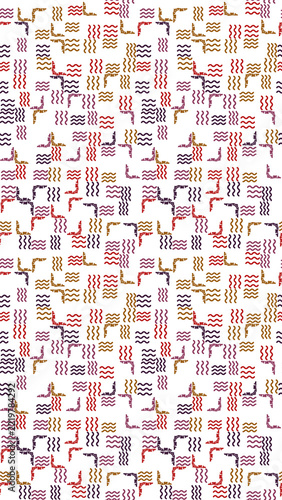 Seamless pattern of wavy lines and corner elements