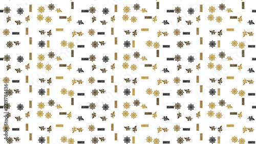 Seamless pattern with floral and geometric motifs