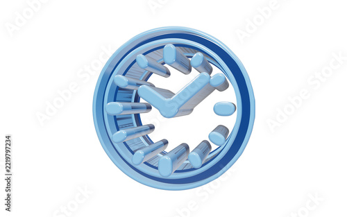Clock time 3d icon representing schedule productivity and time management isolated on transparent background