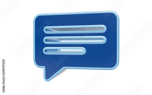 Speech bubble chat message 3d icon isolated on transparent background for customer support and instant messaging apps and communication platform interfaces