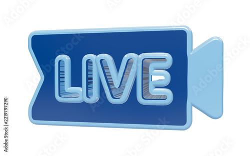 Live streaming video camera 3d icon isolated on transparent background for social media broadcasting and real time content creation digital tools