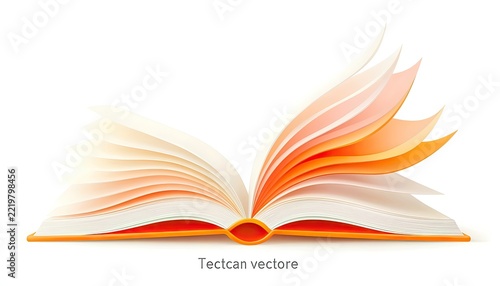 An open book with pages gently fluttering.