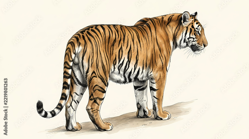 Obraz premium tiger on white background