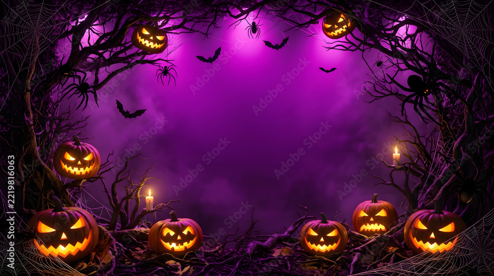 Fototapeta premium halloween background with pumpkin