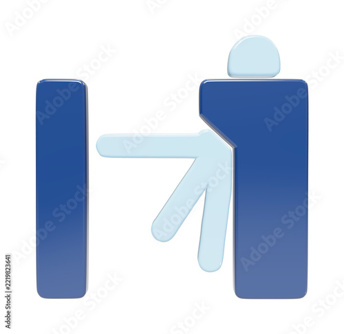 Fotografie Modern turnstile icon rendered in glossy blue on transparent background
