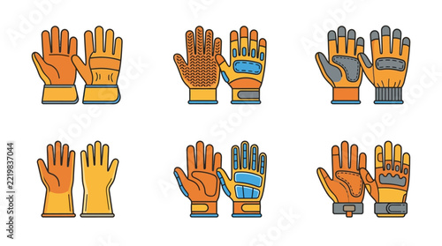 Work Gloves Set: Safety, Protection, Outdoor Gear Collection