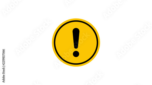 Yellow Warning Sign with Exclamation Mark - Danger Alert Symbol