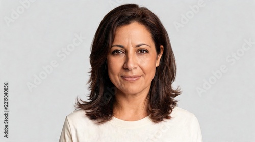 Mature smiling businesswoman studio headshot portrait