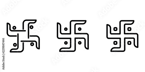 swastika-symbol outline or line icon design bundle.