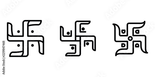 swastika-symbol outline or line icon design bundle.