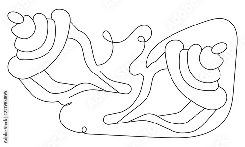  Shell icon vector  silhouette one line art style minimal outline beach design.