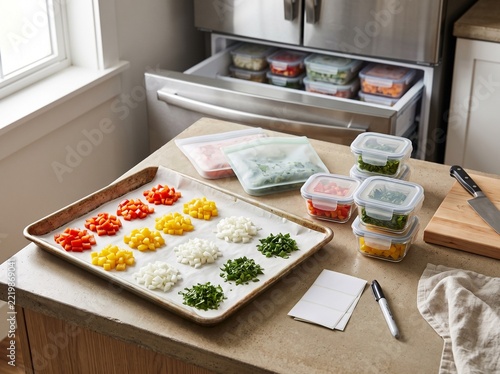 Organizing ingredients for freezing