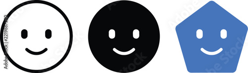 Smile icon set minimalist geometric shapes with vector collection