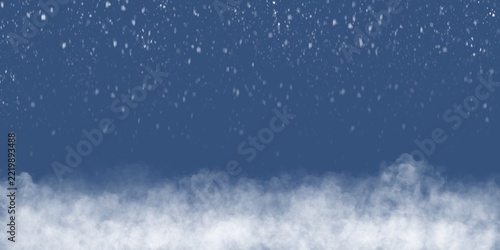 Abstract horizontal blue background with blurred light spots in the bokeh style.