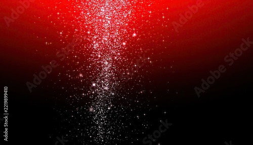 Abstract Red Glitter Explosion Against Dark Background.
