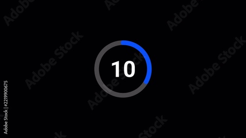 15 second countdown timer animation with alpha channel, fifteen second countdown timer on transparent background, 15 second to 0 second circular countdown 4k animation, countdown video