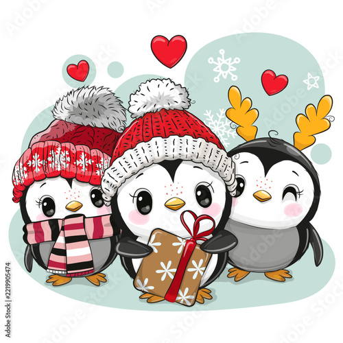 Cute cartoon penguins