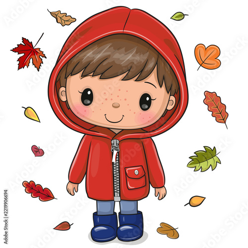 Little boy in red coat