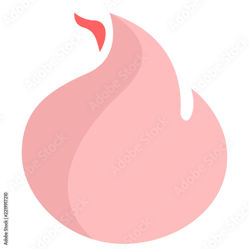 minimalist pink flame icon with smooth curves for ui and app design