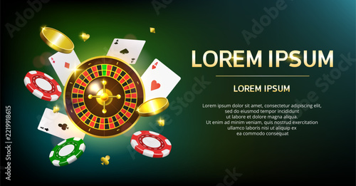 Gambling illustration. Casino and gambling banner. Vector 3D hand-drawn clipart.