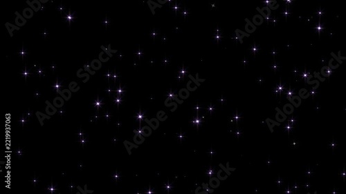 Bright twinkling stars in the dark night sky with sparkling light effects and glowing particles for a beautiful celestial galaxy background aesthetic for creative design projects