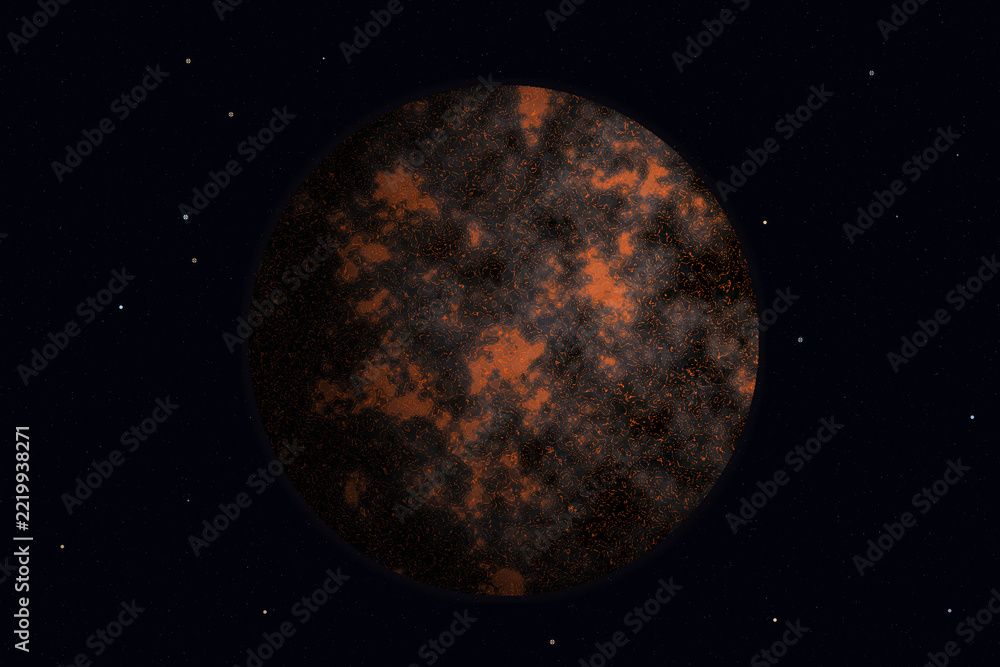 Obraz premium Molten Lava Exoplanet with Glowing Volcanic Fissures - Artist Concept