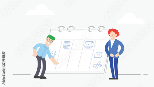 Business Team Planning Project Schedule Calendar Management and Workflow Strategy
