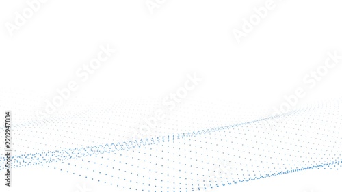 Blue dot matrix wave motion animation creating futuristic technology backgrounds in digital cyberspace video footage