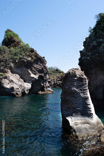 Ischia island rocky coast sea view