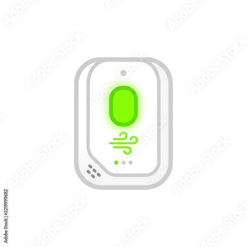 Digital Air Quality Monitor with Green Status Indicator