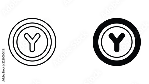 Minimalist y chromosome icon in black and white