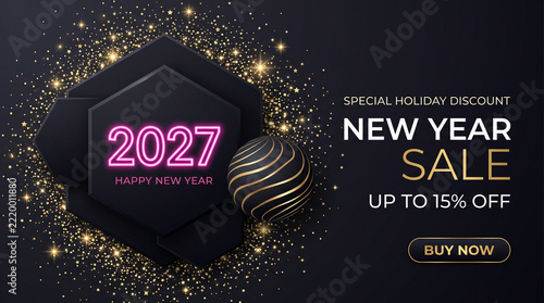 happy new year 2027 up to 15% off background