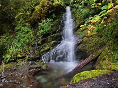 Water cascading down rocks.