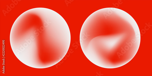 Minimal Red Gradient Sphere Abstract Orb on Vivid Red Background for Modern Design