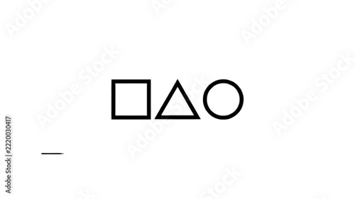 Minimalist Geometric Shapes Featuring a Square Triangle and Circle Outline Set for Graphic Design and Digital Interface Elements