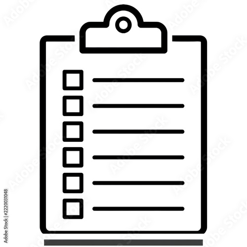 Minimalist checklist clipart icon isolated on transparent background
