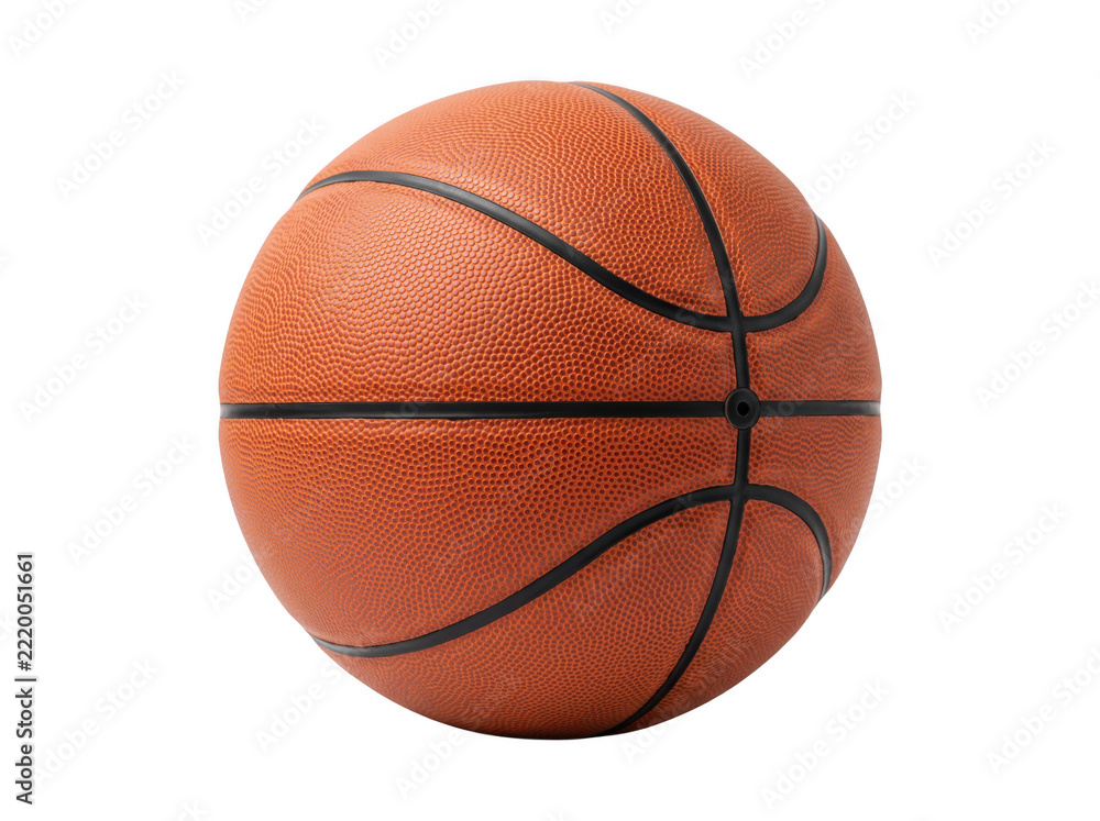 Fototapeta premium Orange basketball in studio lighting with textured surface and defined seams