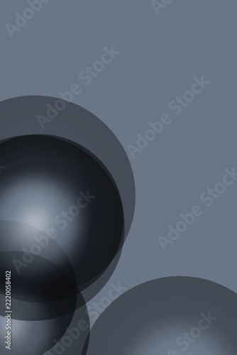 Abstract grey background with transparent overlapping circular shapes
