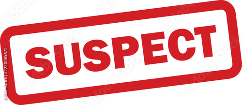 Suspect stamp icon isolated on white background . Red suspect stamp badge . Vector