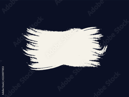 Abstract grunge vector background featuring a white textured acrylic brush stroke on a dark black cosmic background. Perfect frame template with copy space for banners, posters, invitations, sale offe