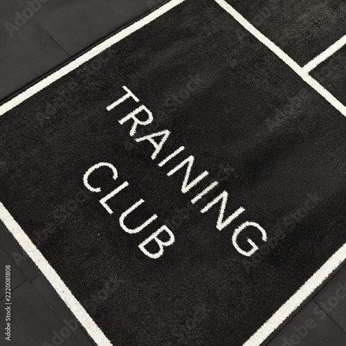 Black Functional Fitness Training Floor with White Markings in Modern Gym