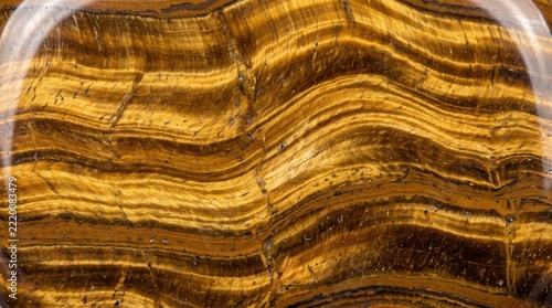 Polished Natural Tiger Eye Gemstone Chatoyant Texture Macro Background